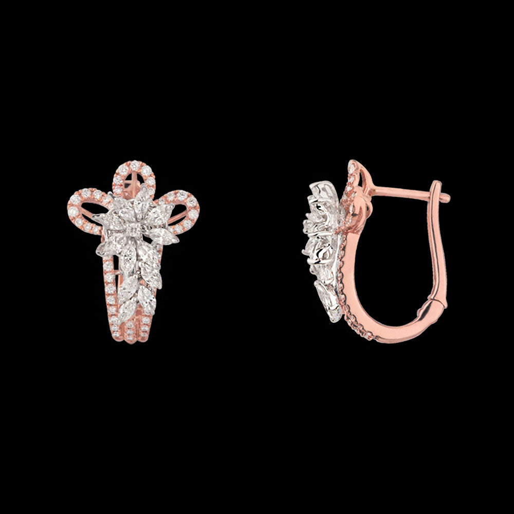 14K Rose Gold Diamond Earrings - 1.3ct VS-SI-FG