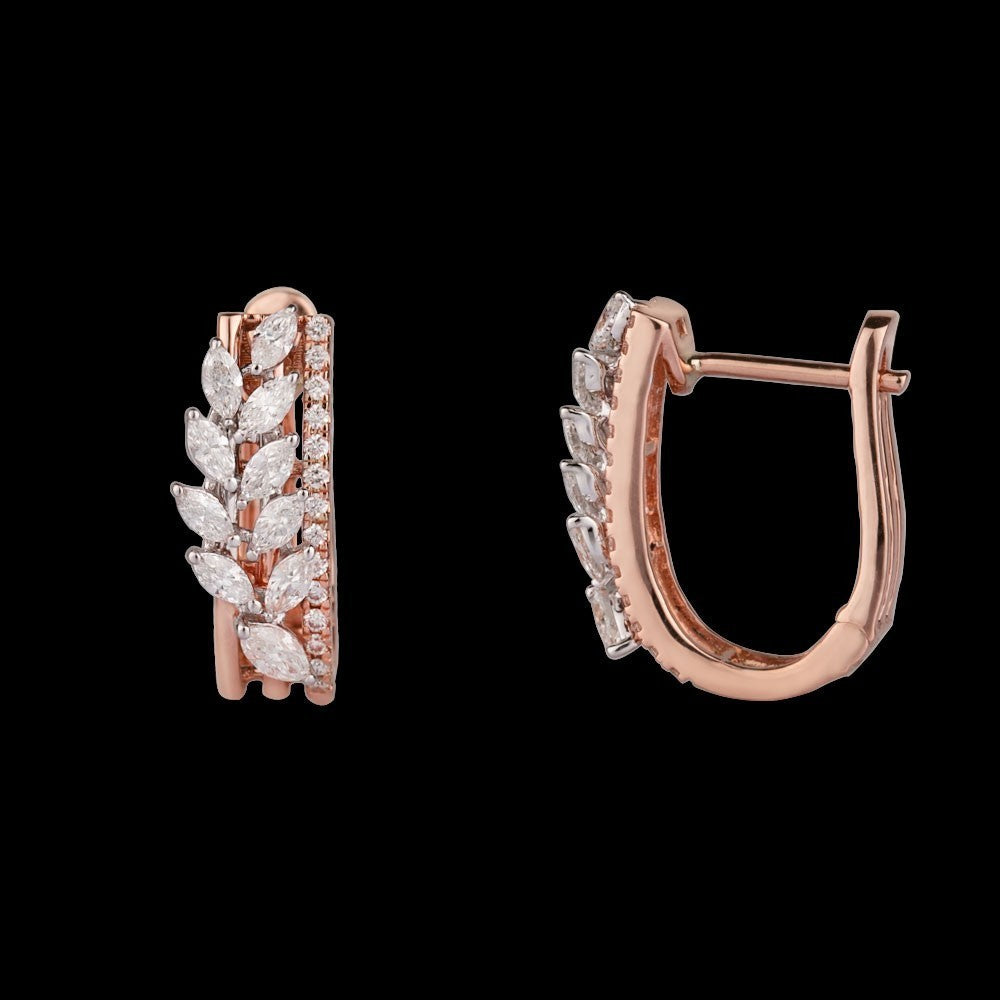 14K Rose Gold Diamond Earrings - 0.91ct VS-FG