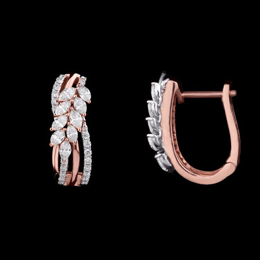 14K Rose Gold Diamond Earrings - 1.13ct SI-GH