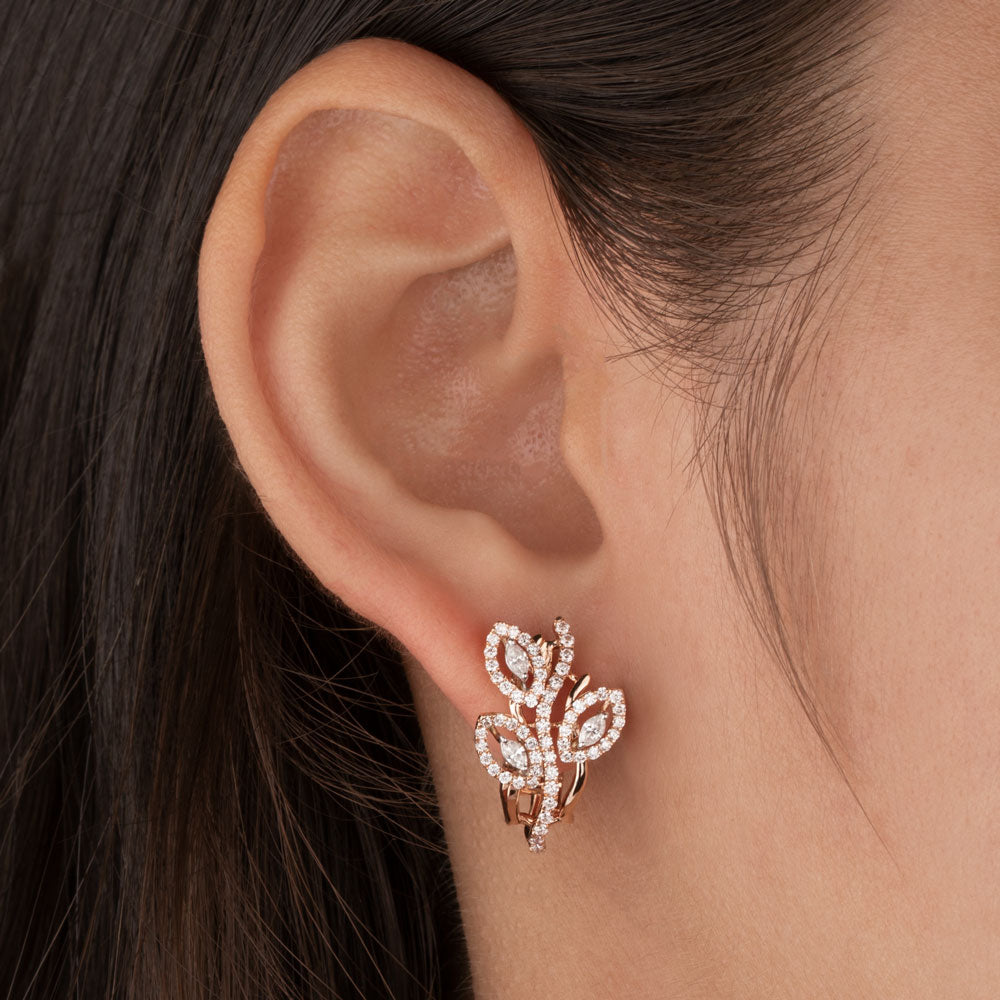 14K Rose Gold Diamond Earrings - 0.88ct VS-SI-FG
