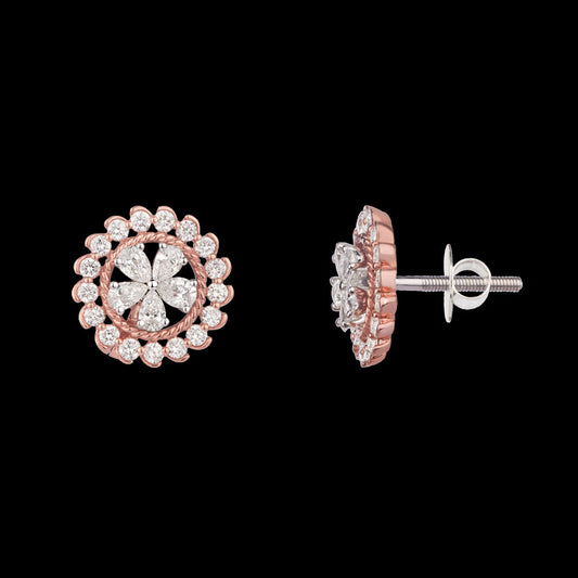 14K Rose Gold Diamond Earrings - 0.93ct VS-FG