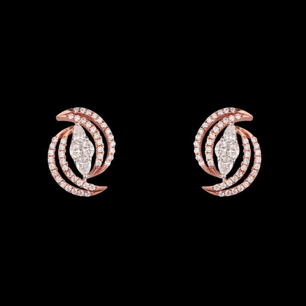 14K Rose Gold Diamond Earrings - 0.88ct VS-SI-FG