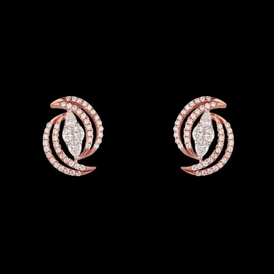 14K Rose Gold Diamond Earrings - 0.88ct VS-SI-FG