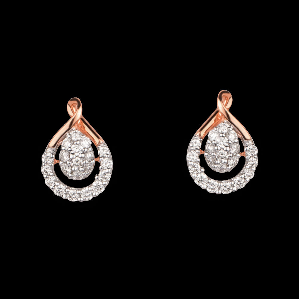 14K Rose Gold Diamond Earrings - 1.06ct VS-FG