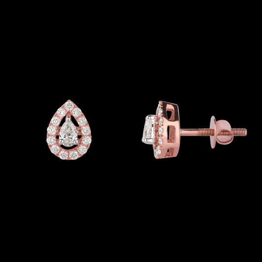 14K Rose Gold Diamond Earrings - 0.31ct VS-SI-FG