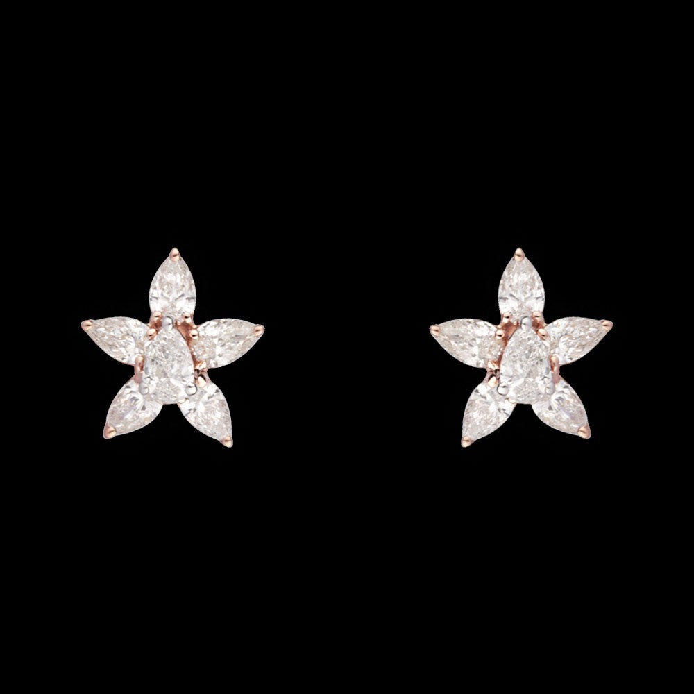 14K Rose Gold Diamond Earrings - 0.82ct VS-SI-FG