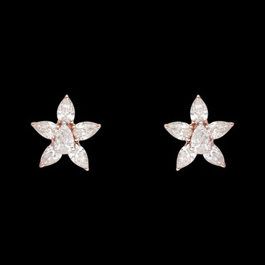 14K Rose Gold Diamond Earrings - 0.82ct VS-SI-FG