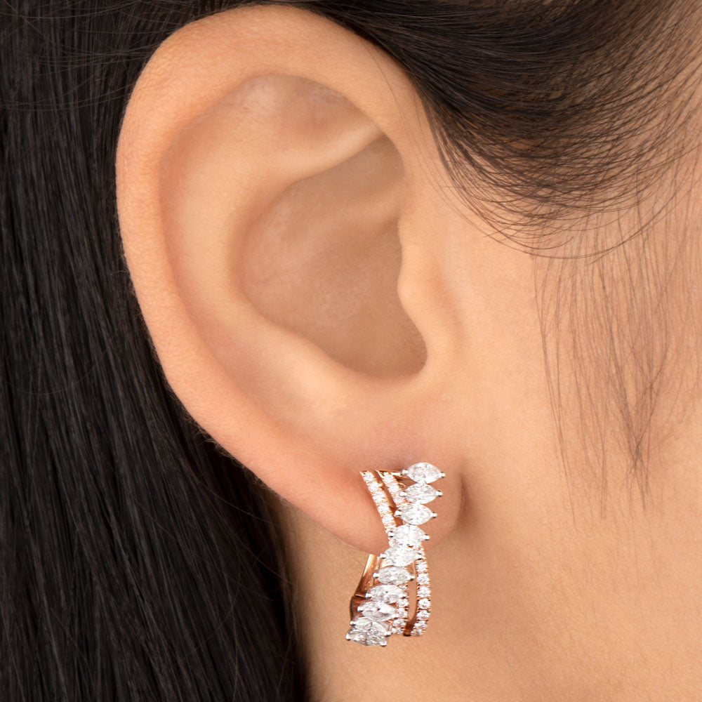 14K Rose Gold Diamond Earrings - 1.38ct VS-FG