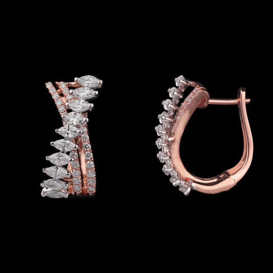 18K Rose Gold Diamond Earrings - 1.39ct VS-SI-FG