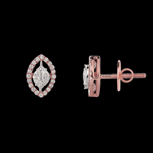 14K Rose Gold Diamond Earrings - 0.42ct VS-FG