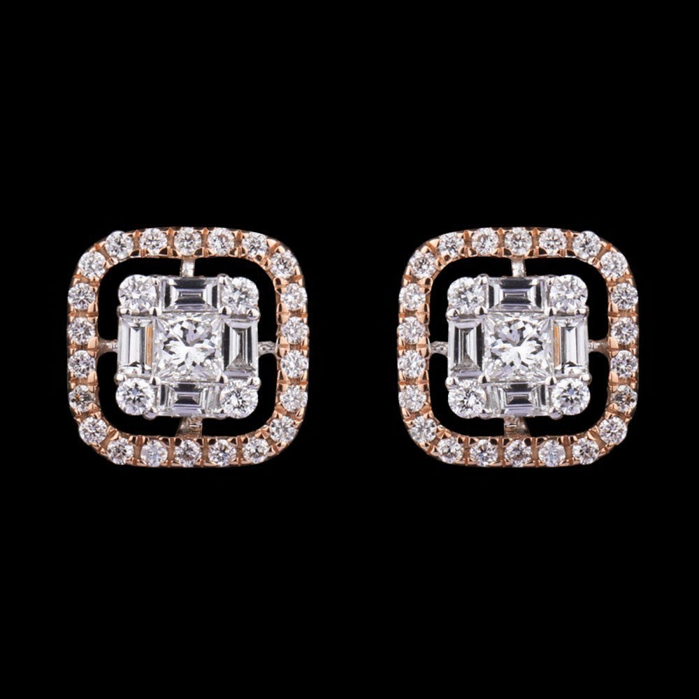 14K Rose Gold Diamond Earrings - 0.41ct VS-SI-FG