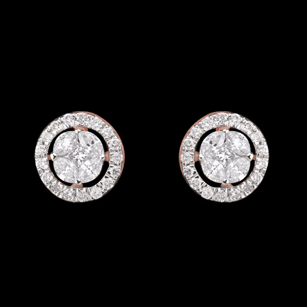 14K Rose Gold Diamond Earrings - 0.37ct VS-SI-FG
