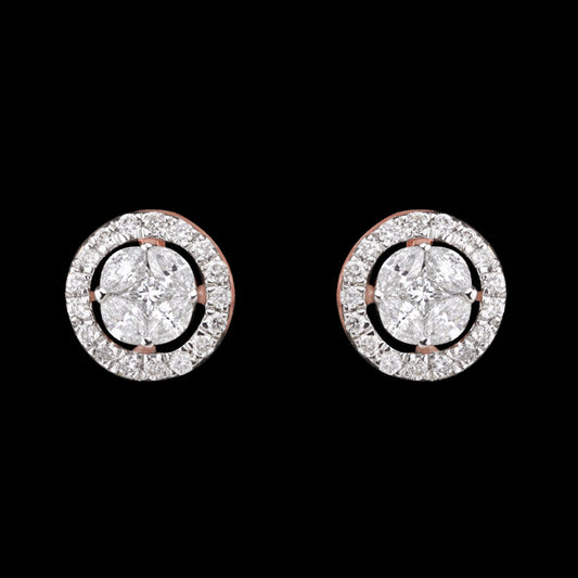 14K Rose Gold Diamond Earrings - 0.37ct VS-SI-FG