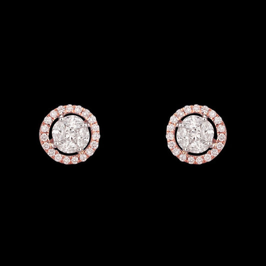 14K Rose Gold Diamond Earrings - 0.63ct VS-SI-FG