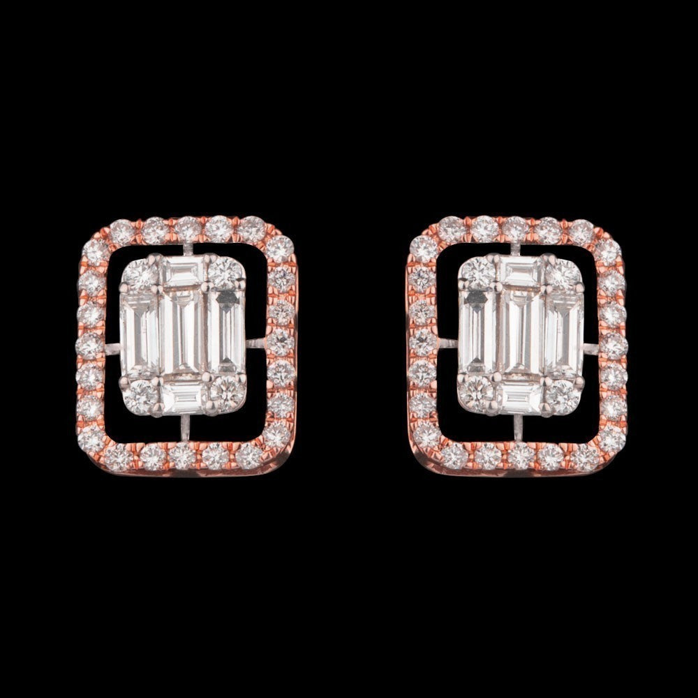 14K Rose Gold Diamond Earrings - 0.66ct VS-FG