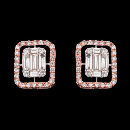 14K Rose Gold Diamond Earrings - 0.66ct VS-FG