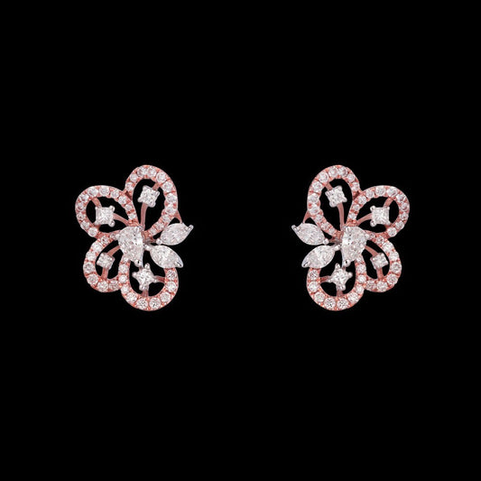 14K Rose Gold Diamond Earrings - 0.94ct VS-FG