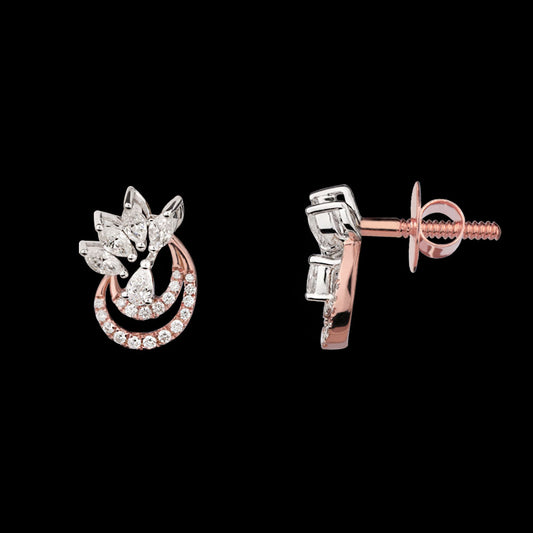 14K Rose Gold Diamond Earrings - 0.82ct VS-SI-FG