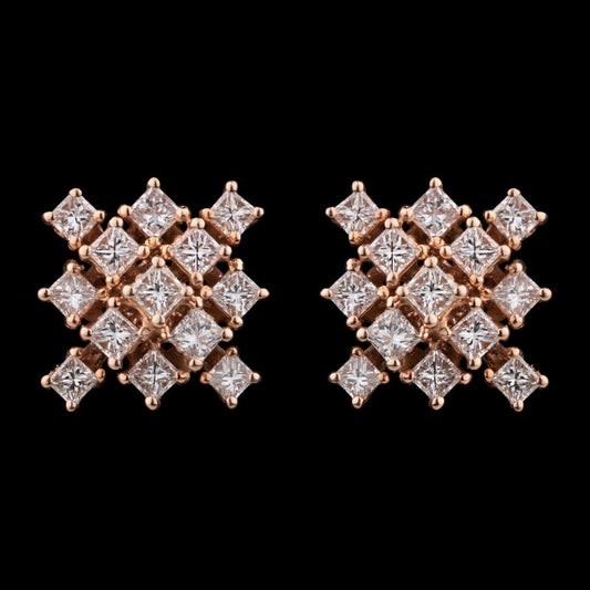 14K Rose Gold Diamond Earrings - 1.13ct SI-GH