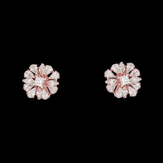 14K Rose Gold Diamond Earrings - 1.09ct VS-SI-FG