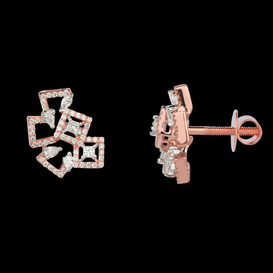 14K Rose Gold Diamond Earrings - 0.76ct VS-SI-FG