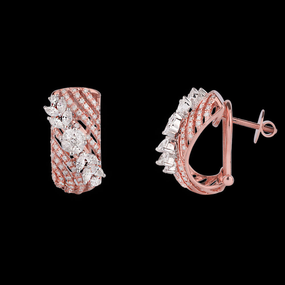 14K Rose Gold Diamond Earrings - 1.26ct VS-FG