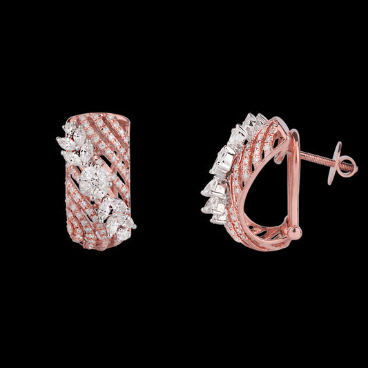 14K Rose Gold Diamond Earrings - 1.26ct VS-FG