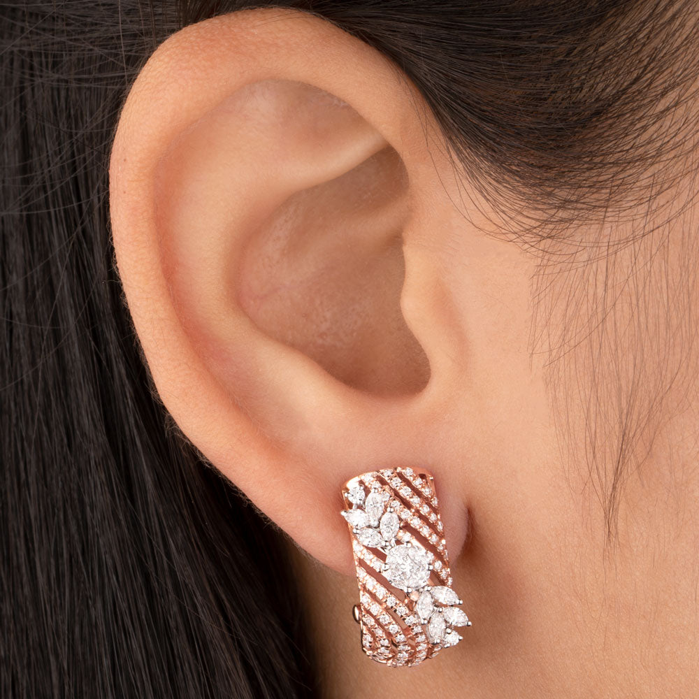 14K Rose Gold Diamond Earrings - 1.26ct VS-FG