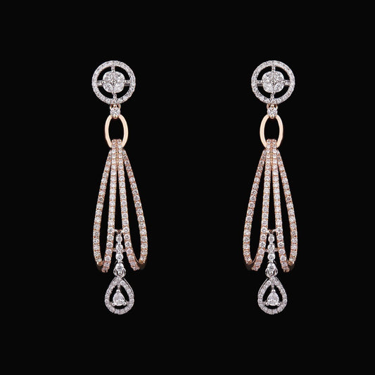 18K Rose Gold Diamond Earrings - 1.59ct VS-SI-FG