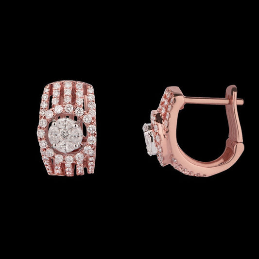 14K Rose Gold Diamond Earrings - 0.73ct VS-FG