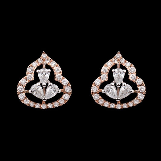 14K Rose Gold Diamond Earrings - 0.8ct VS-SI-FG
