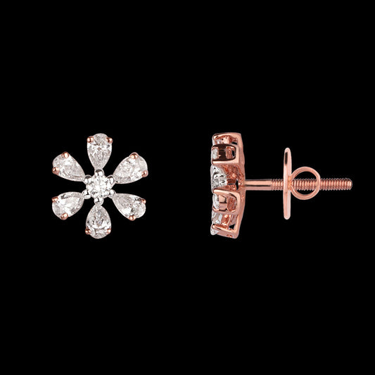 14K Rose Gold Diamond Earrings - 0.84ct VS-FG