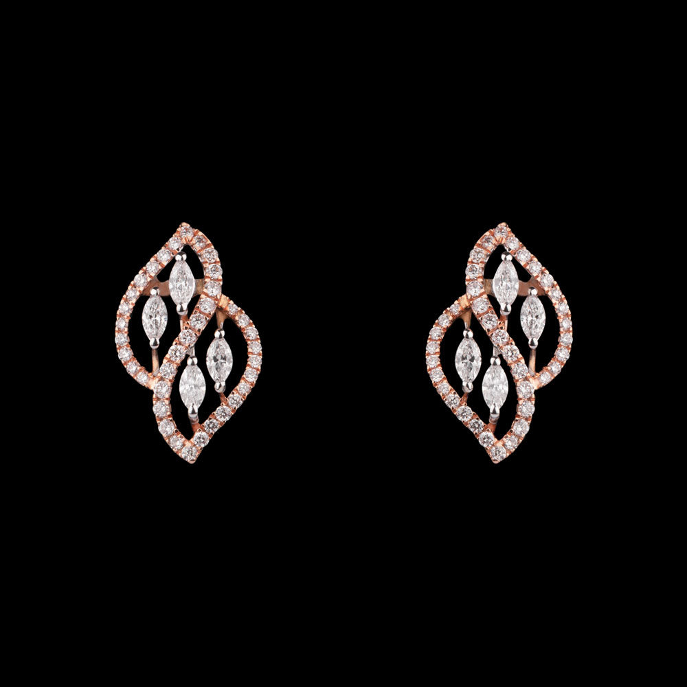 18K Rose Gold Diamond Earrings - 0.68ct VS-FG