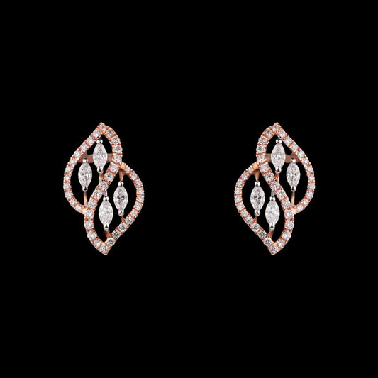 18K Rose Gold Diamond Earrings - 0.68ct VS-FG