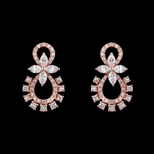 14K Rose Gold Diamond Earrings - 0.69ct VS-FG