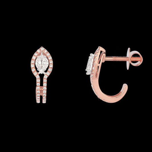 14K Rose Gold Diamond Earrings - 0.59ct VS-FG
