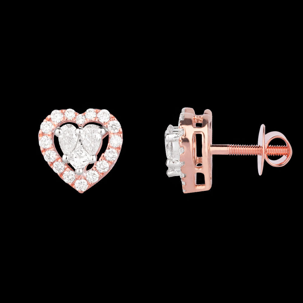 14K Rose Gold Diamond Earrings - 0.45ct VS-FG