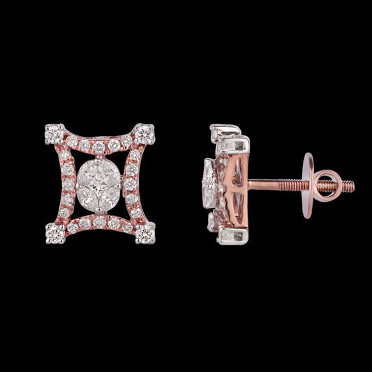 14K Rose Gold Diamond Earrings - 0.66ct SI-IJ