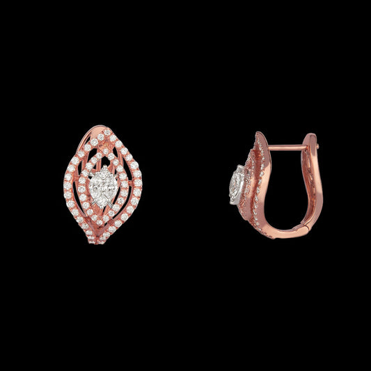 14K Rose Gold Diamond Earrings - 0.94ct VS-FG