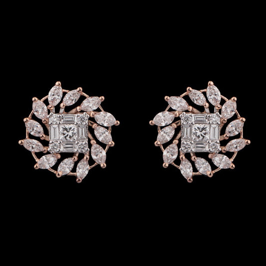 18K Rose Gold Diamond Earrings - 1.22ct VS-SI-FG