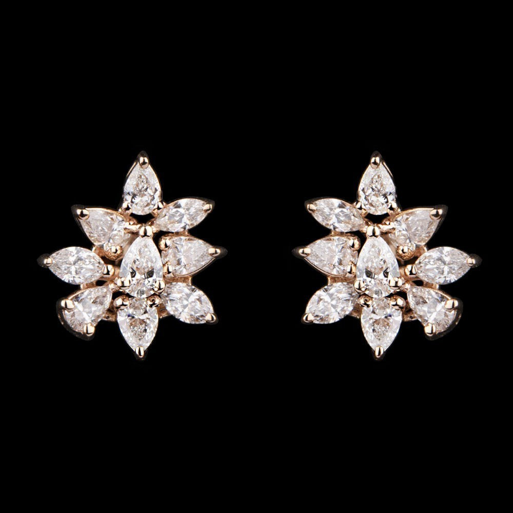 18K Rose Gold Diamond Earrings - 1.2ct SI-FG