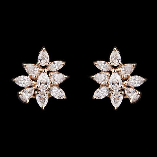 18K Rose Gold Diamond Earrings - 1.2ct SI-FG