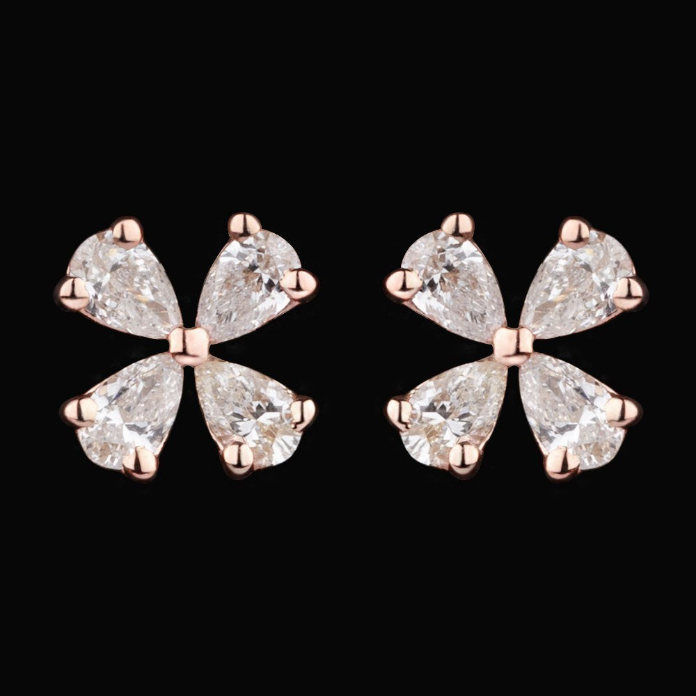 14K Rose Gold Diamond Earrings - 0.35ct VS-SI-FG