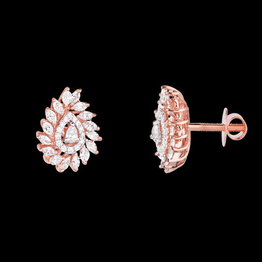 14K Rose Gold Diamond Earrings - 1.19ct VS-SI-FG