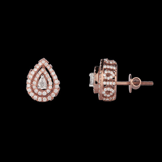 14K Rose Gold Diamond Earrings - 0.97ct VS-FG