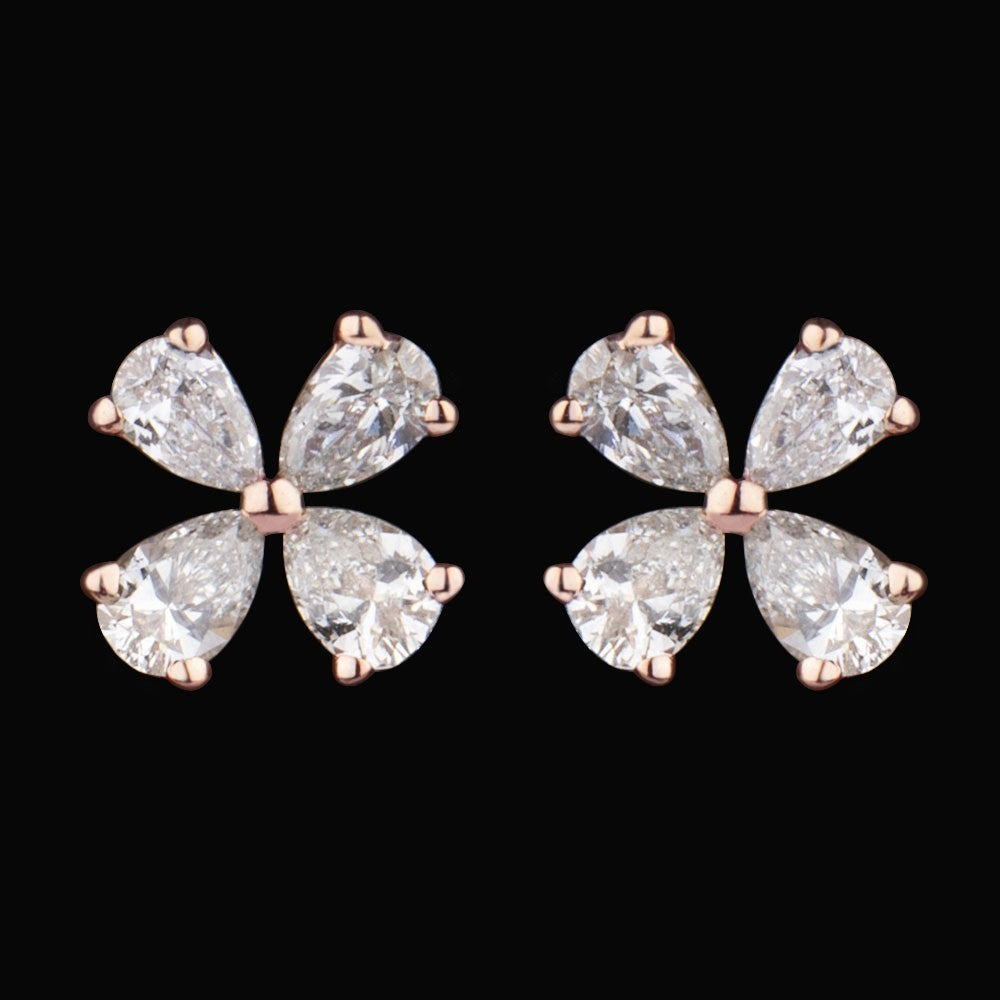 14K Rose Gold Diamond Earrings - 0.61ct VS-SI-FG