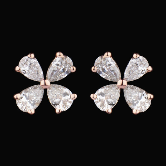 14K Rose Gold Diamond Earrings - 0.61ct VS-SI-FG