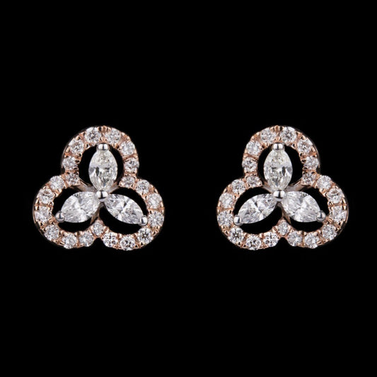 14K Rose Gold Diamond Earrings - 0.55ct VS-FG