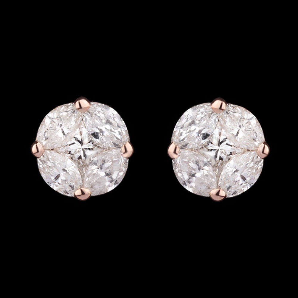 14K Rose Gold Diamond Earrings - 0.51ct VS-SI-FG
