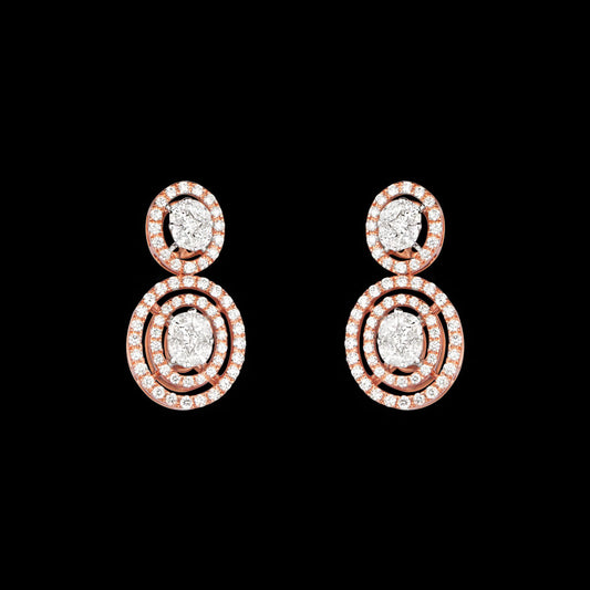 14K Rose Gold Diamond Earrings - 1.18ct VS-FG